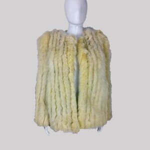 Vintage Faux Fur Cream/White Women's Furs Coat